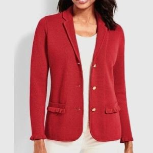 Talbots 2xp 2x Petite Red Women's Knit Blazer Jacket